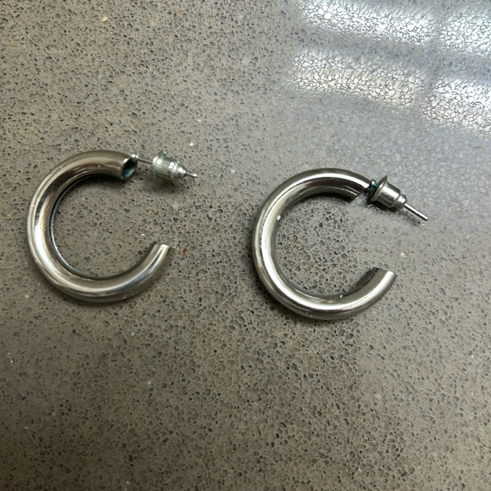 Plain silver hoop